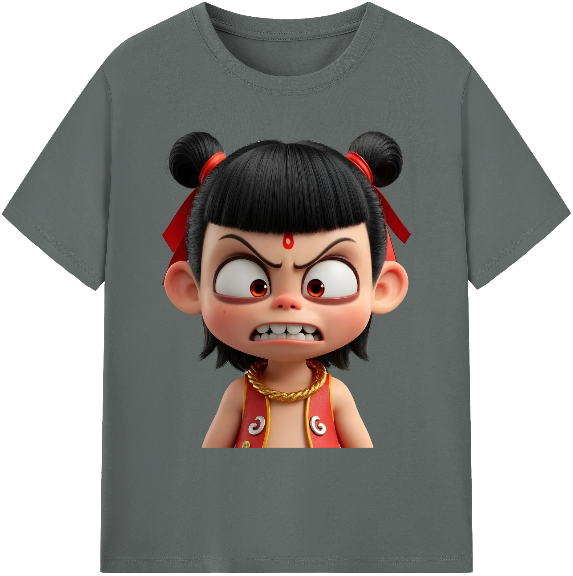 （画像用） Ne Zha 2 ナタ 魔童の大暴れ 綿100％ メンズ半袖Tシャツ｜肌触りやわらか＆通気性